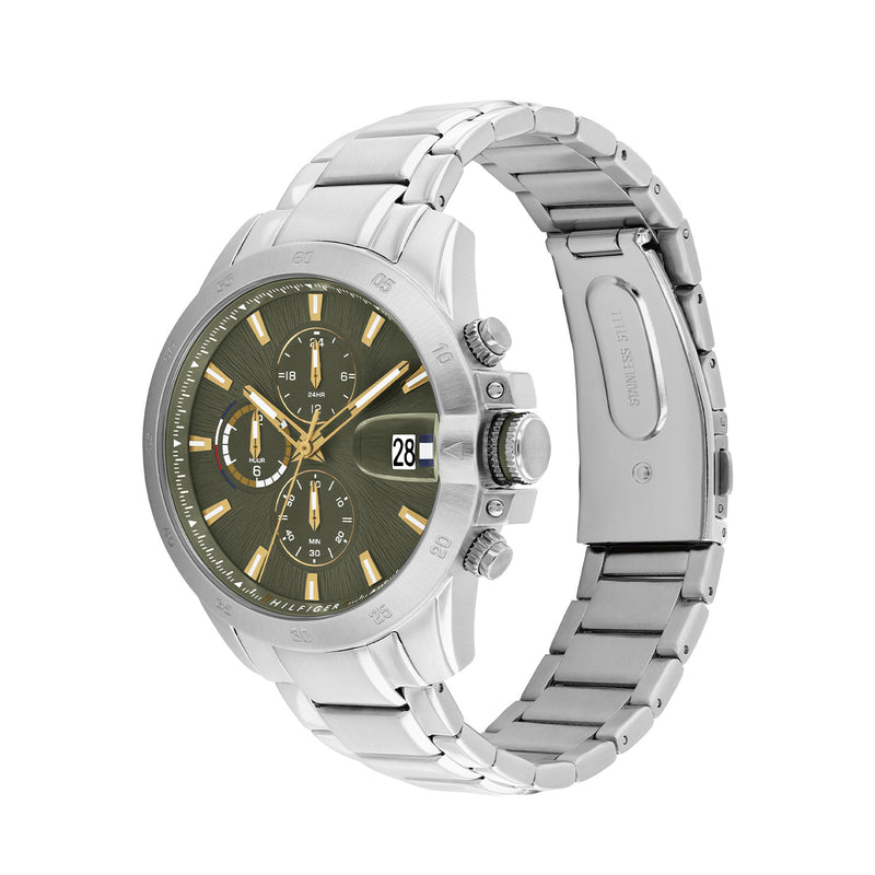 Tommy Hilfiger Jameson Silver and Green Men's Watch TH1792197-zoom-