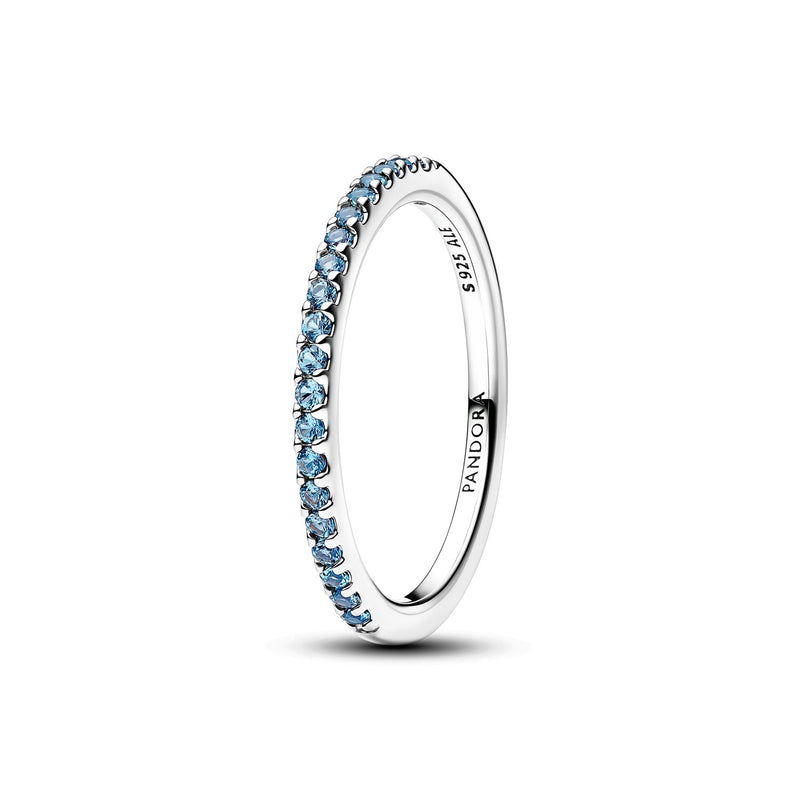 Pandora Timeless Sprankelende Aquamarine Half-Eternity Band Ring 192999C03-zoom-
