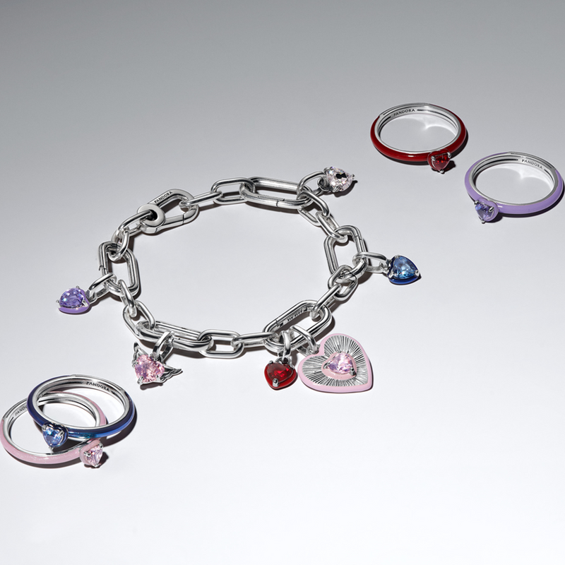 Pandora ME 925 Sterling Silver Radiant Pink Heart Locket Charm 794409C01-zoom-