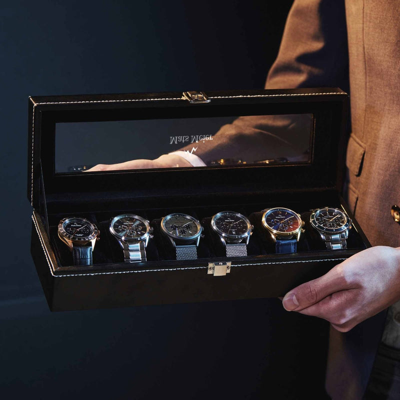 Mats Meier Mont Fort Zwarte Horlogebox voor 6 Horloges MM-Watchbox-1915-zoom-