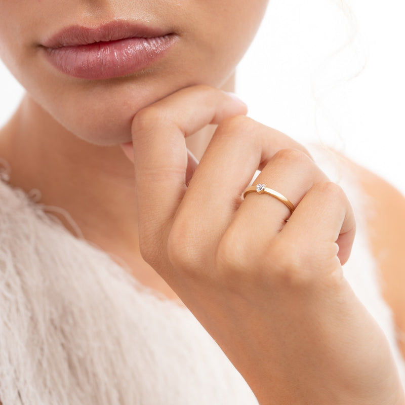 Isabel Bernard Rivoli Amore 14 Karaat Gouden Stacking Ring Met Zirkonia Steentje IB330109-50-zoom-