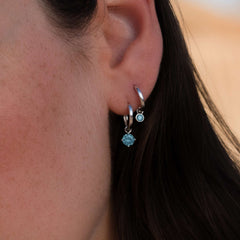 Violet Hamden Venus 925 Sterling Silver Hoop Earrings with Birthstone VH360014-MAR