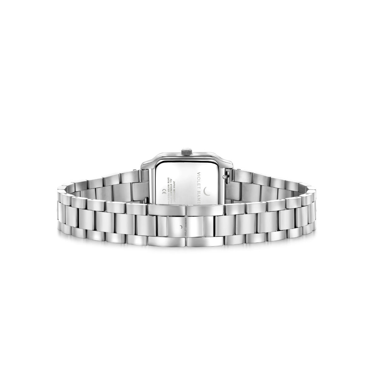 Violet Hamden Dawn Base Square Women's Watch Silver Coloured and Green VH09035