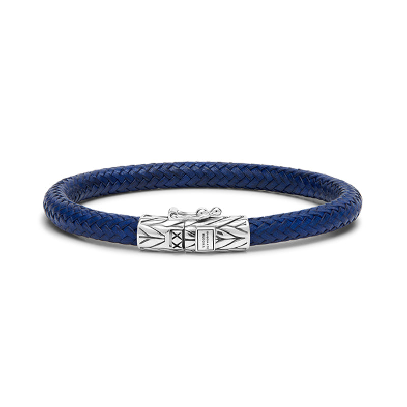 Buddha to Buddha Ellen 925 Sterling Zilveren Blauwe Leren Armband BTB149BU-F-zoom-