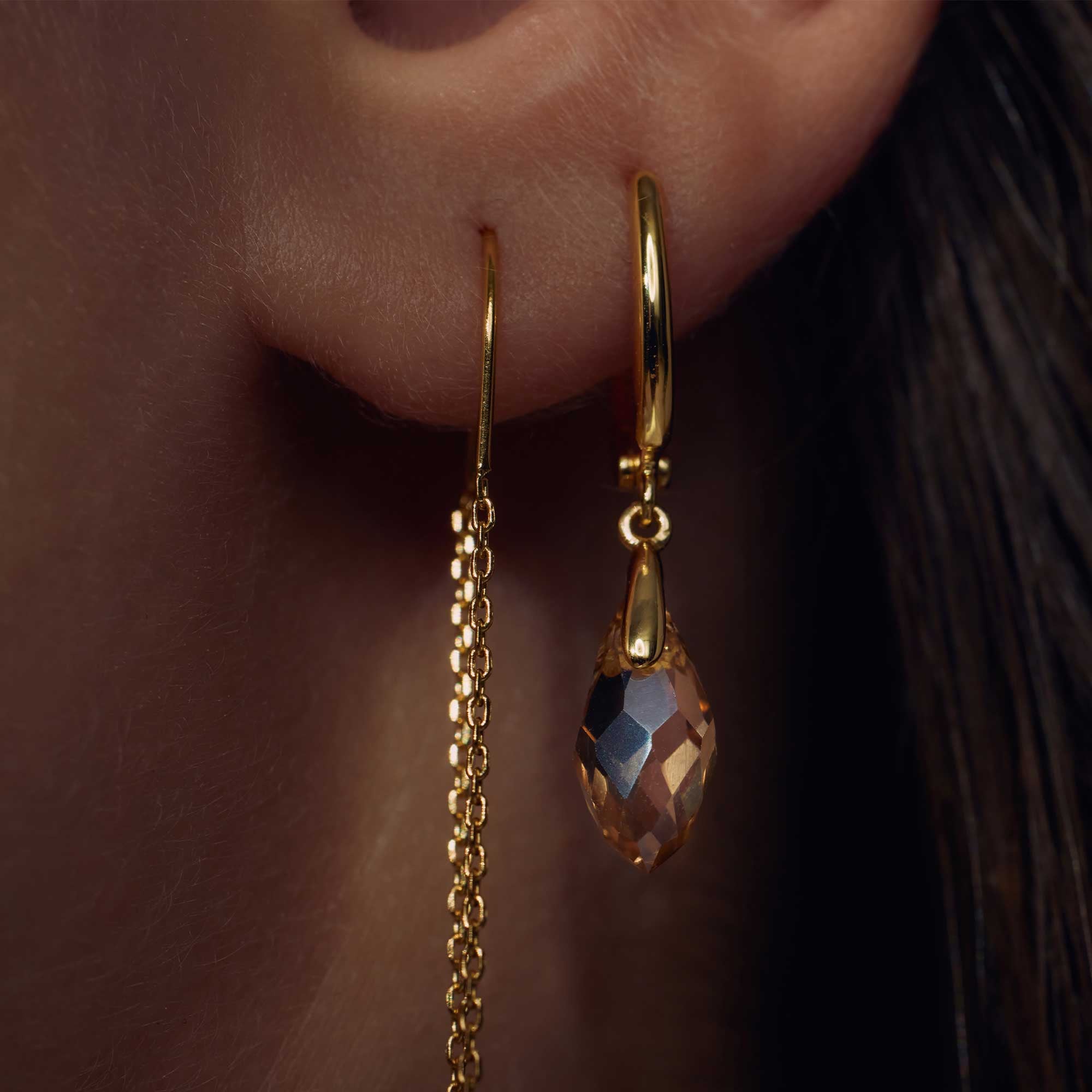 Parte Di Me La Sirena Ombrone 925 Sterling Silver Gold Plated Drop earrings PDM36144