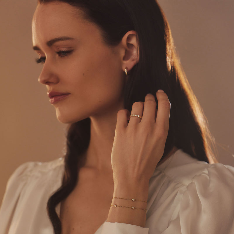 Isabel Bernard De la Paix Alfie 14 karaat gouden armband | diamant 0.05 ct | IBD320002-zoom-