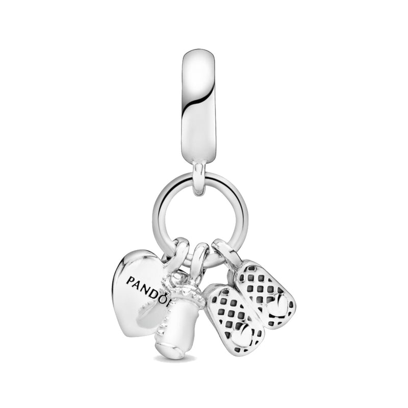 Pandora People 925 Sterling Silver Baby Bottle en Shoes Hangende Bedel 798106CZ-zoom-