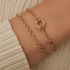 Isabel Bernard Cadeau d'Isabel 14 karat gold link necklace and link bracelet gift set IB90184