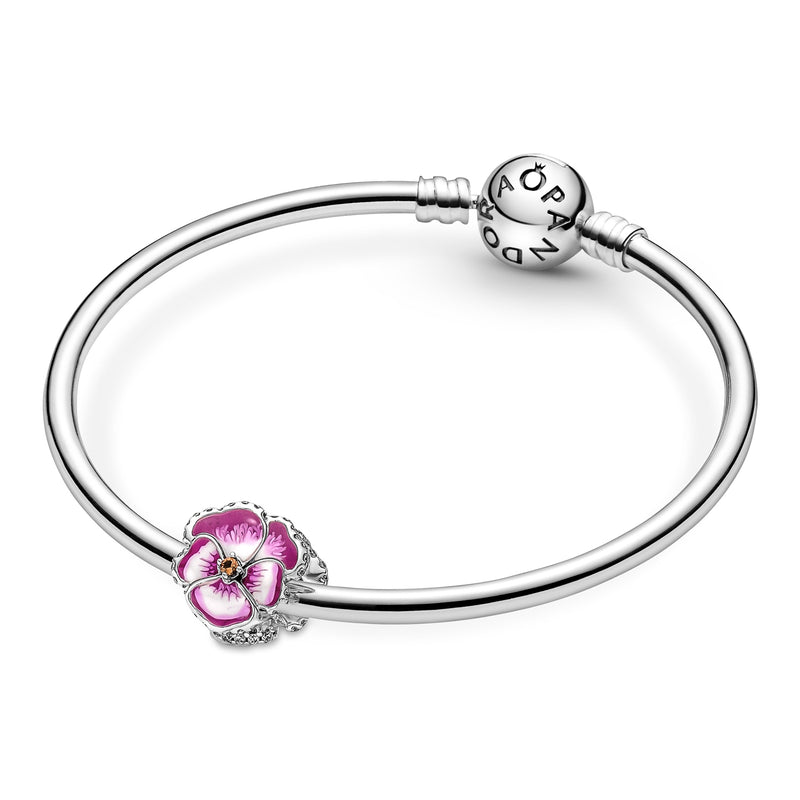 Pandora Moments 925 Sterling Silver Roze Viooltje Bedel 790777C01-zoom-
