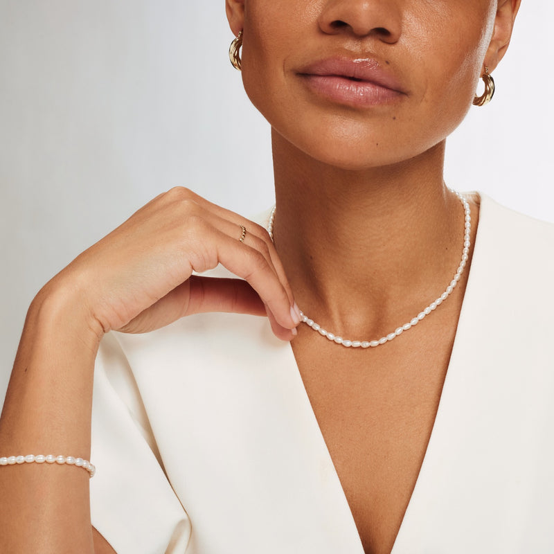 Isabel Bernard Cadeau d'Isabel 14 karaat gouden ketting en armband giftset met zoetwaterparels IB90174-zoom-