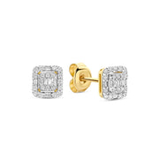 Isabel Bernard De la Paix Elena 14 karaat gouden oorknoppen met diamant 0.25 ct IBD360032