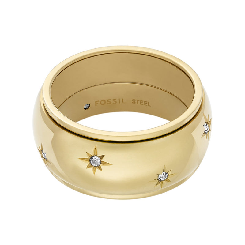 Fossil Sadie Gold Coloured Ring JF048357107-zoom-