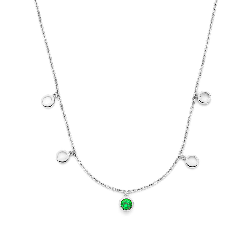 Violet Hamden Luna 925 Sterling Zilveren Ketting met Manen en Groene Zirkonia Steentje VH340041-zoom-