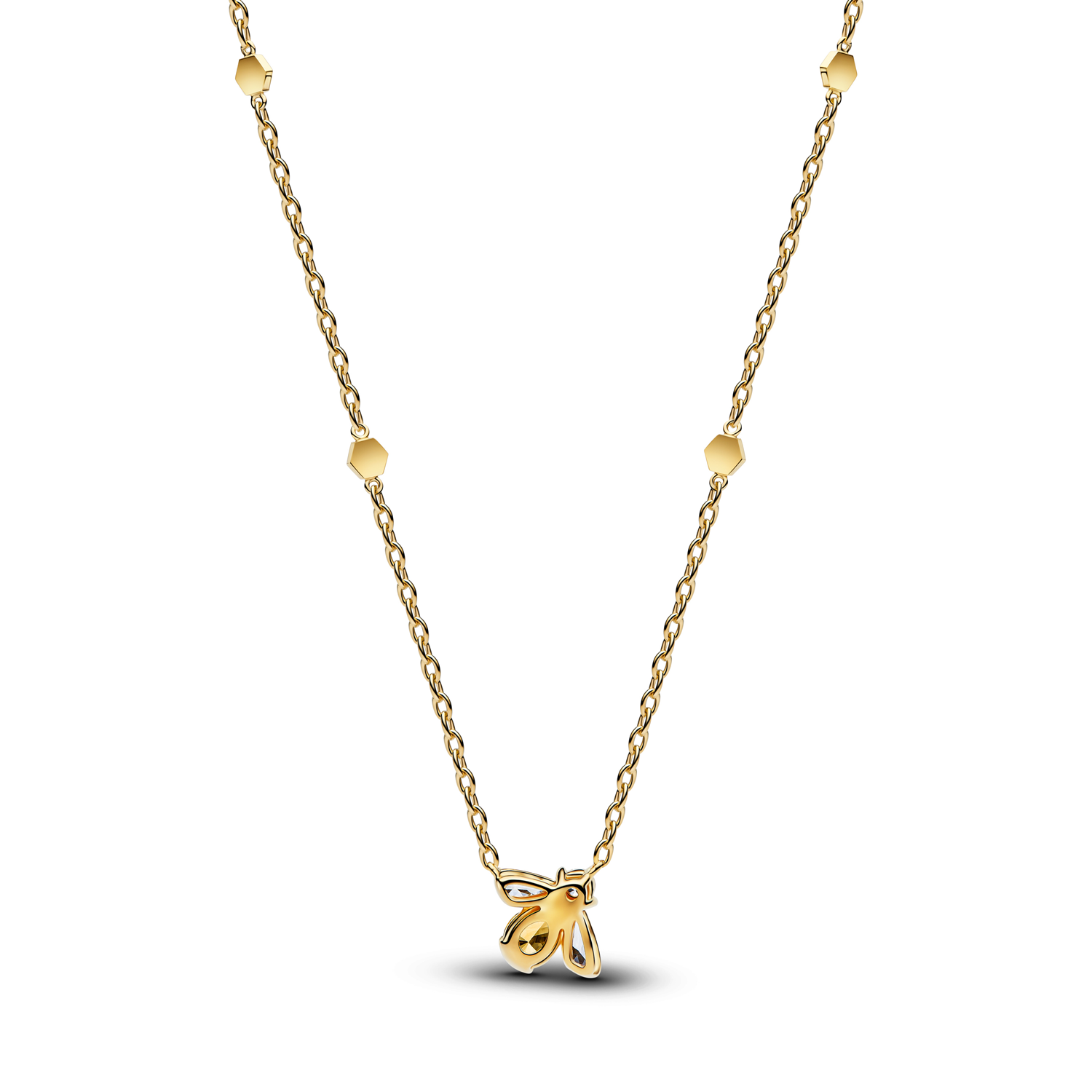 Pandora Timeless Gold Plated Zirconia Yellow Honey Bee Pendant Necklace 364560C01-45