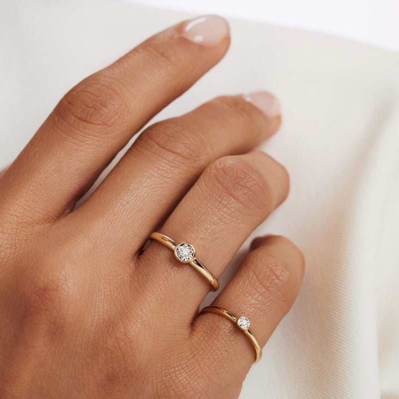 Isabel Bernard De la Paix Inaya 14 karaat gouden ring met diamant 0.03 ct IBD330025-48-zoom-