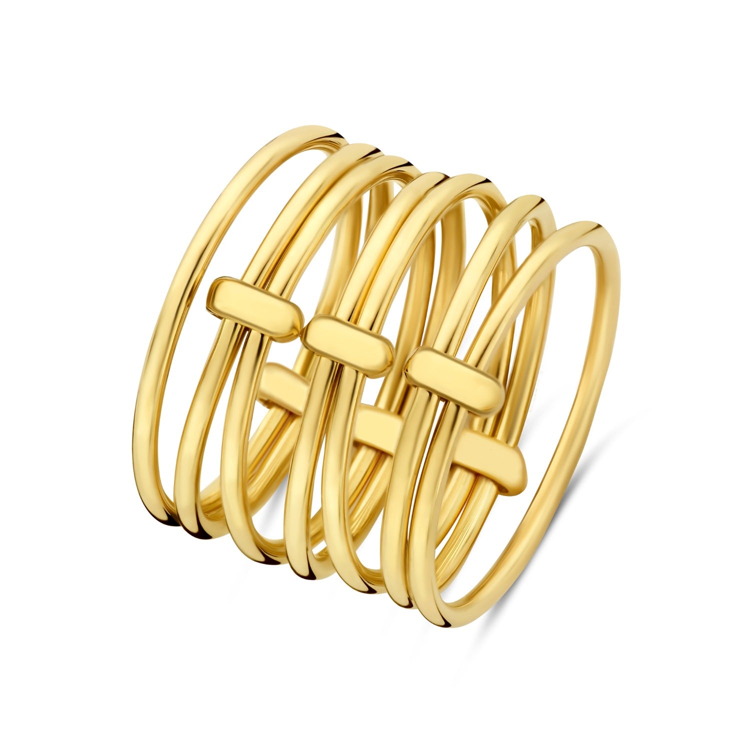 Isabel Bernard Cour d'Honneur Adora 14 karat golden 7-piece multiring ib330104-54