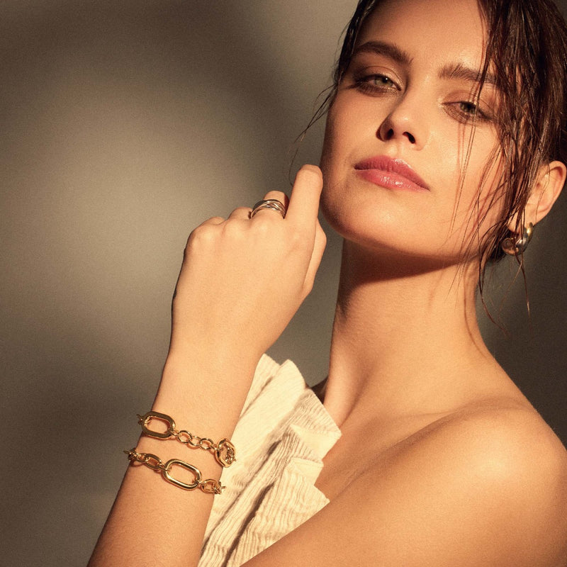 Parte Di Me Bibbiena Poppi Gionna 925 Sterling Zilveren Gold Plated Schakelarmband PDM32142-zoom-