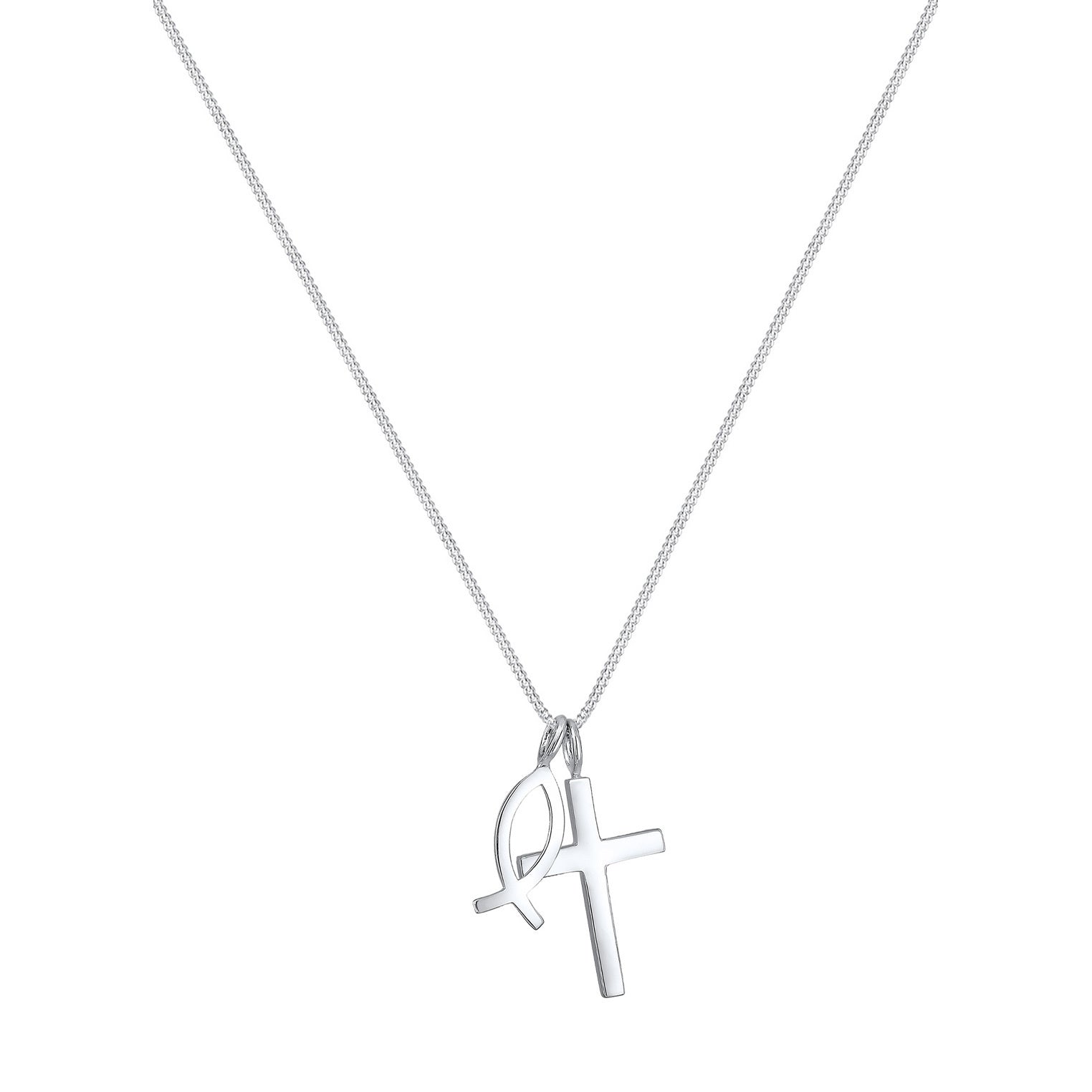 Elli 925 Sterling Silver Link Chain Necklace 2004-BF-0007705-002