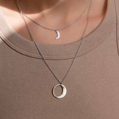 Violet Hamden Luminous Luna Silver Necklace VH10104 (Adjustable between 40-50 cm)