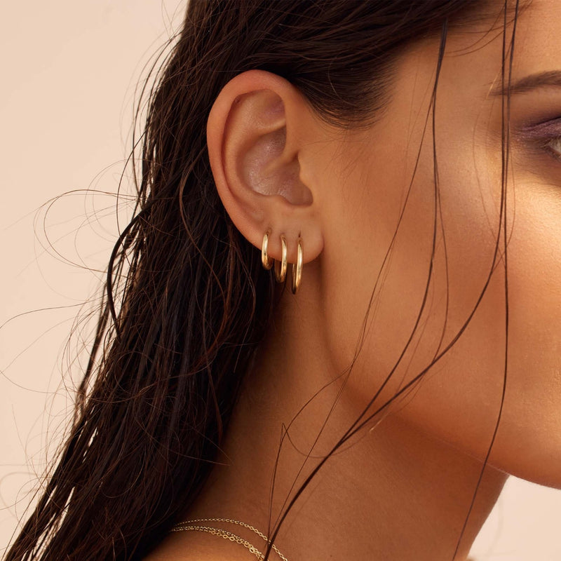 Beloro Jewels Regalo d'Amore 9 karaat gouden oorbellen set met hart BO90036-zoom-