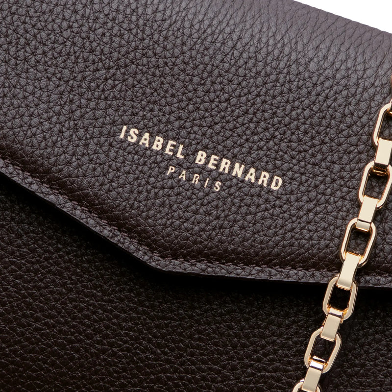 Isabel Bernard Honoré Lina Donkerbruine Clutch Met Afneembare Schouderketting IB21135-031-zoom-