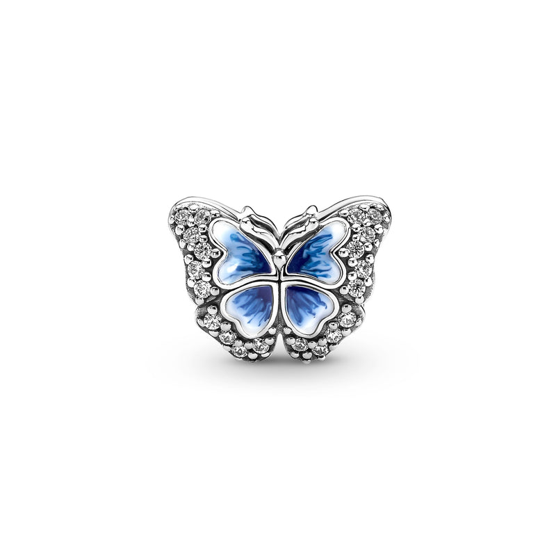 Pandora Moments 925 Sterling Silver Blauwe Vlinder Sprankelende Bedel 790761C01-zoom-
