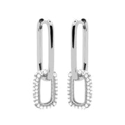 Karma 925 Sterling Silver Zirconia Densely Hoop Earrings H232S