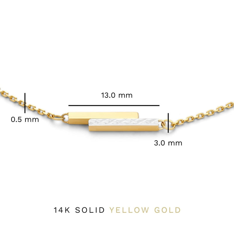 Isabel Bernard Cadeau d'Isabel 14 karaat gouden ketting en armband giftset met staafjes IB90189-zoom-