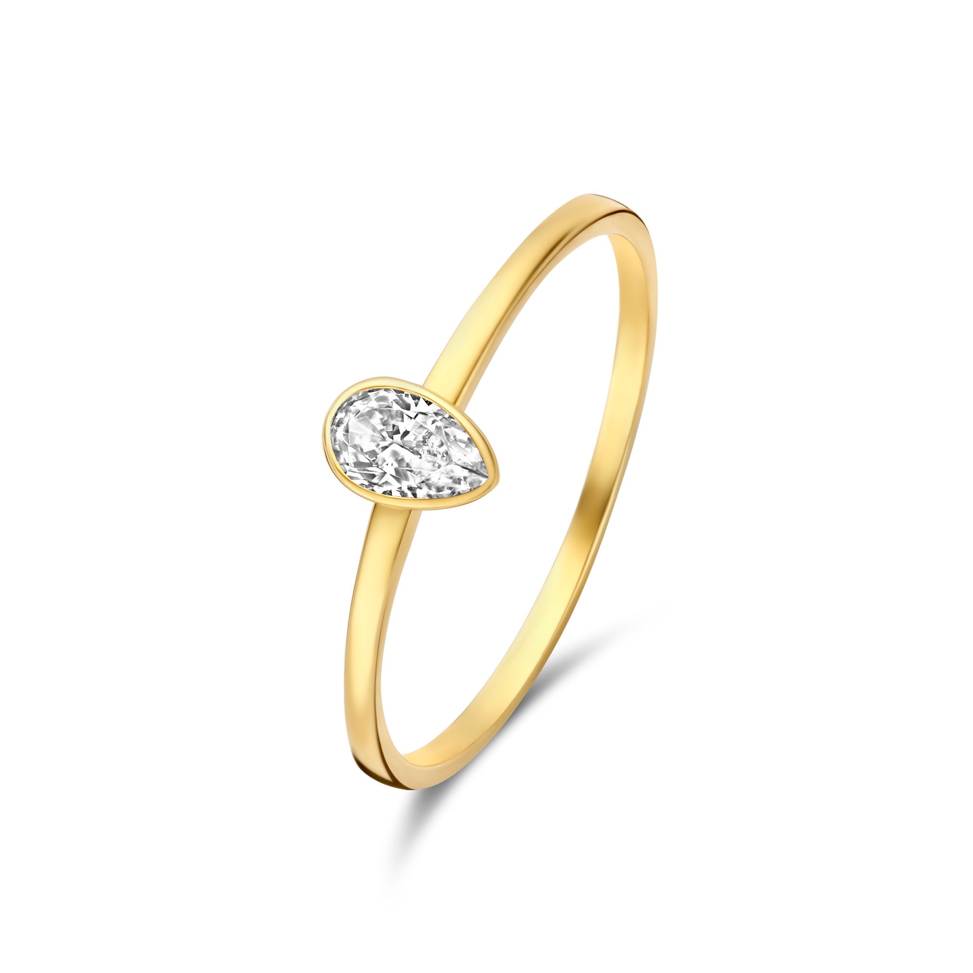 Isabel Bernard Baguette Genevieve 14 karaat gouden ring IB330082-48