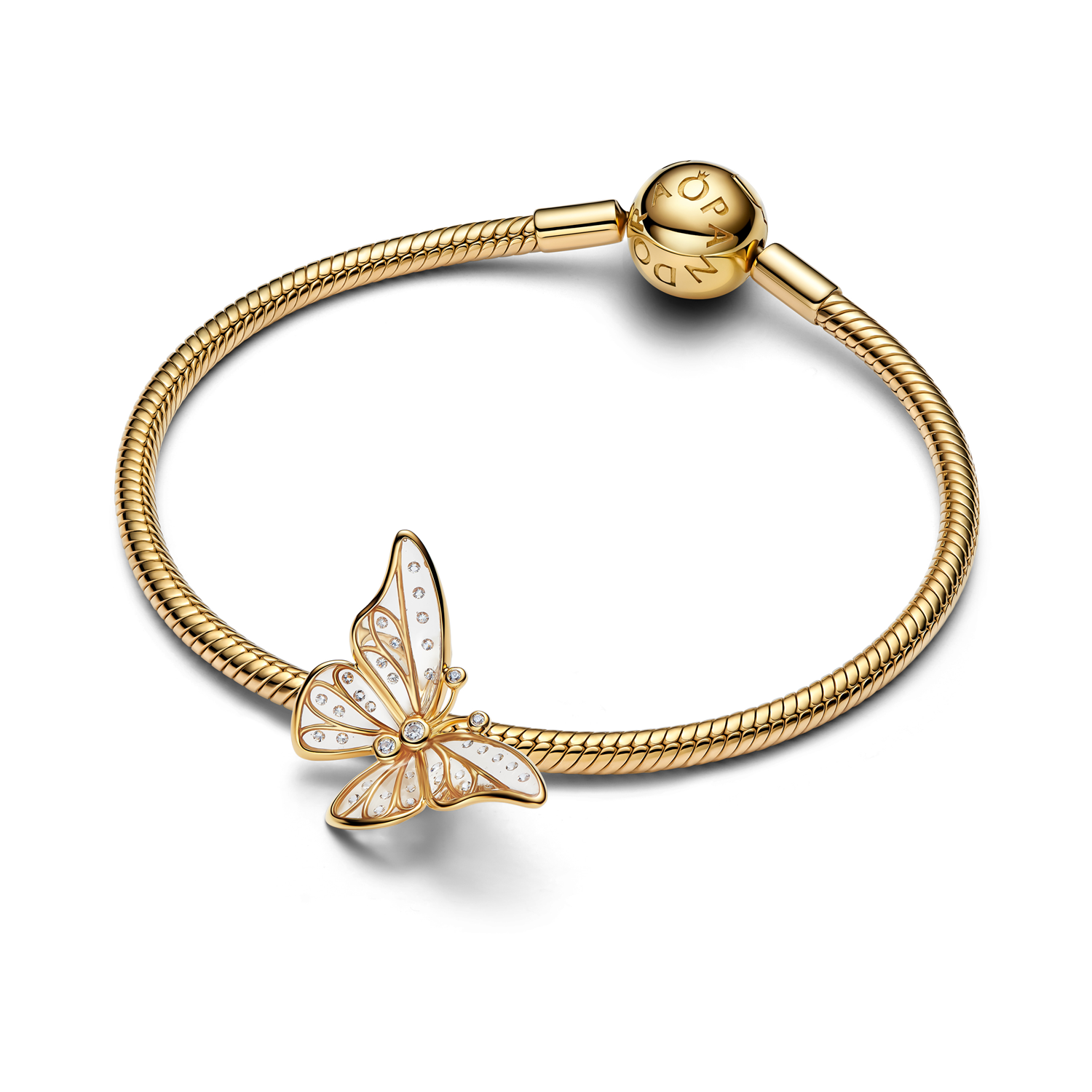 Pandora Moments Gold Plated Zirconia Oversized Butterfly Openwork Charm 764487C01