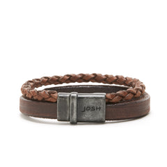 Josh Vintage Black Brown Bracelet 09264-BRA-VB/BROWN/L