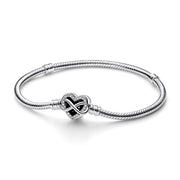 Pandora Moments 925 Sterling Silver Sparkling Infinity Heart Clasp Bracelet 592645C01-20