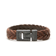 Josh Vintage Black-Brown Armband 24832-VB-BROWN-M (Lengte: 21.00 cm)