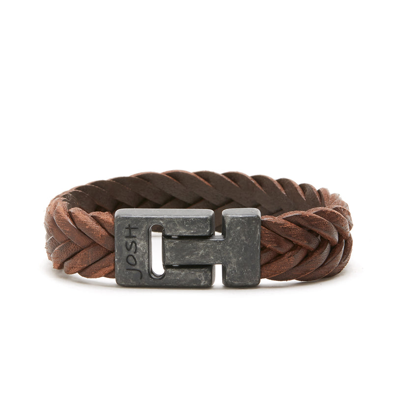 Josh Vintage Black-Brown Armband 24832-VB-BROWN-M (Lengte: 21.00 cm)-zoom-