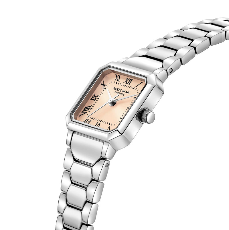 Parte di Me Orologio vierkant dameshorloge zilverkleurig en taupe PDM09028-zoom-
