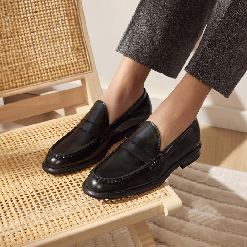 Isabel Bernard Vendôme Blandine Zwarte spazzolato Leren Loafers IB51015-601-37-zoom-