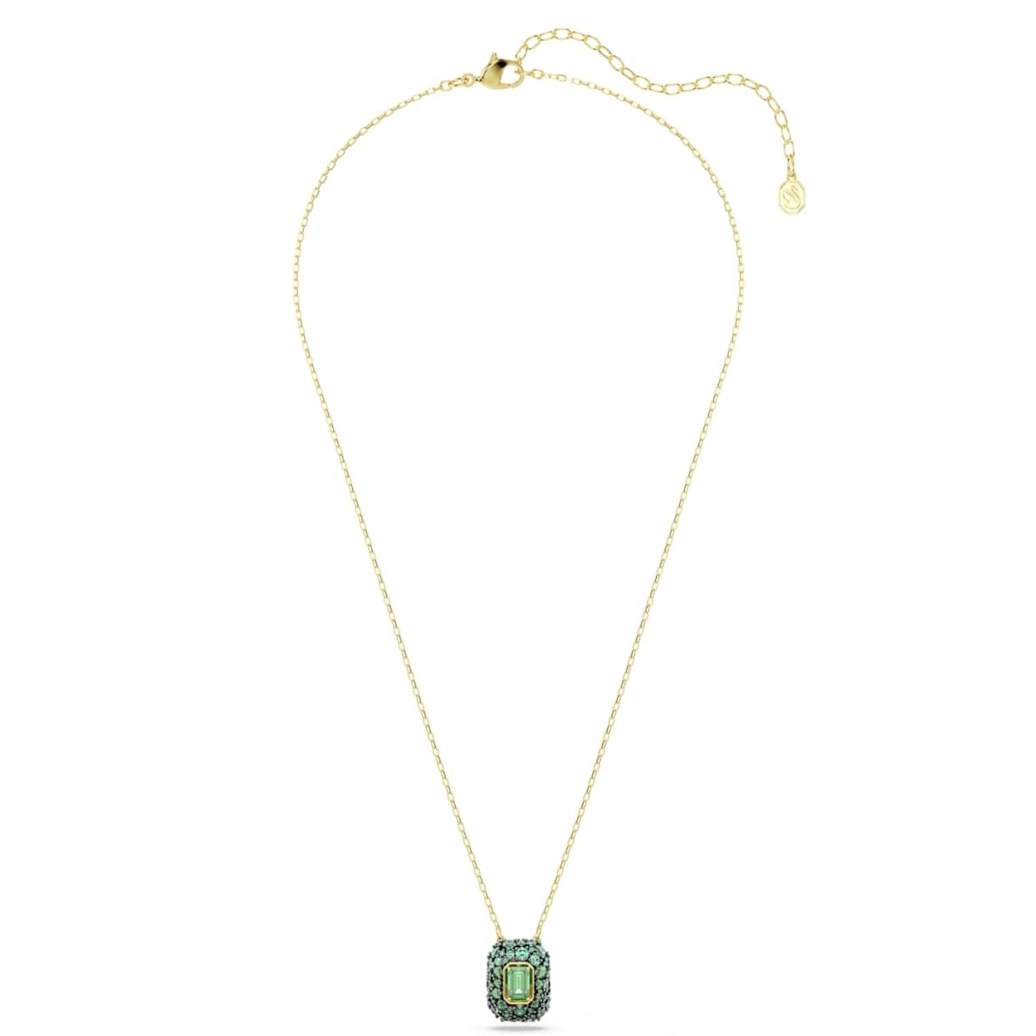 Swarovski Sublima Glam Gold-Tone Necklace with Green Pendant 5752884