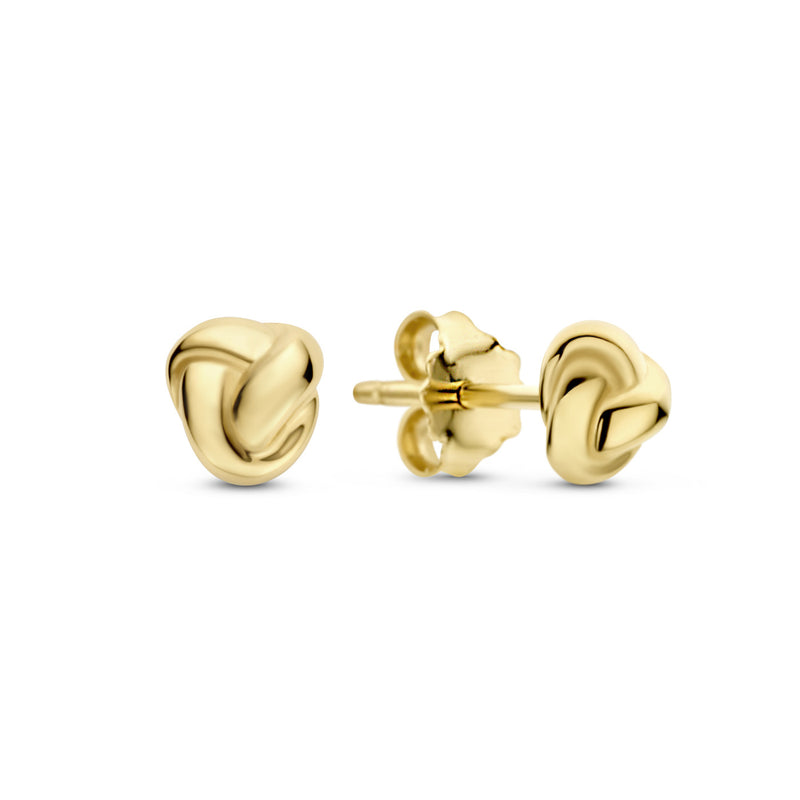 Beloro Jewels Regalo d'Amore 9 karaat gouden oorbellen set met knoop BO90037-zoom-