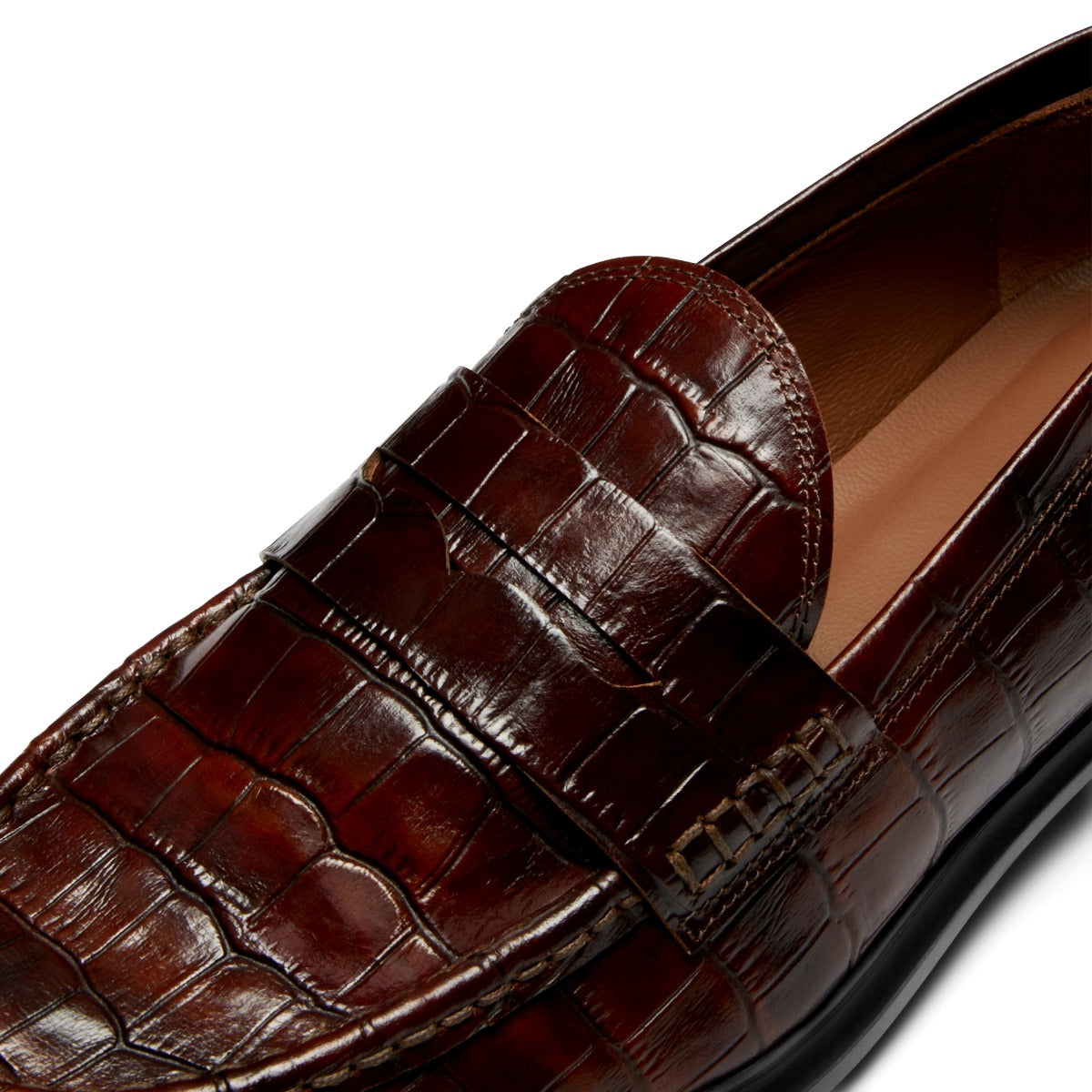 Isabel Bernard Vendôme Blandine croco brown calfskin leather loafers IB51015-230-37