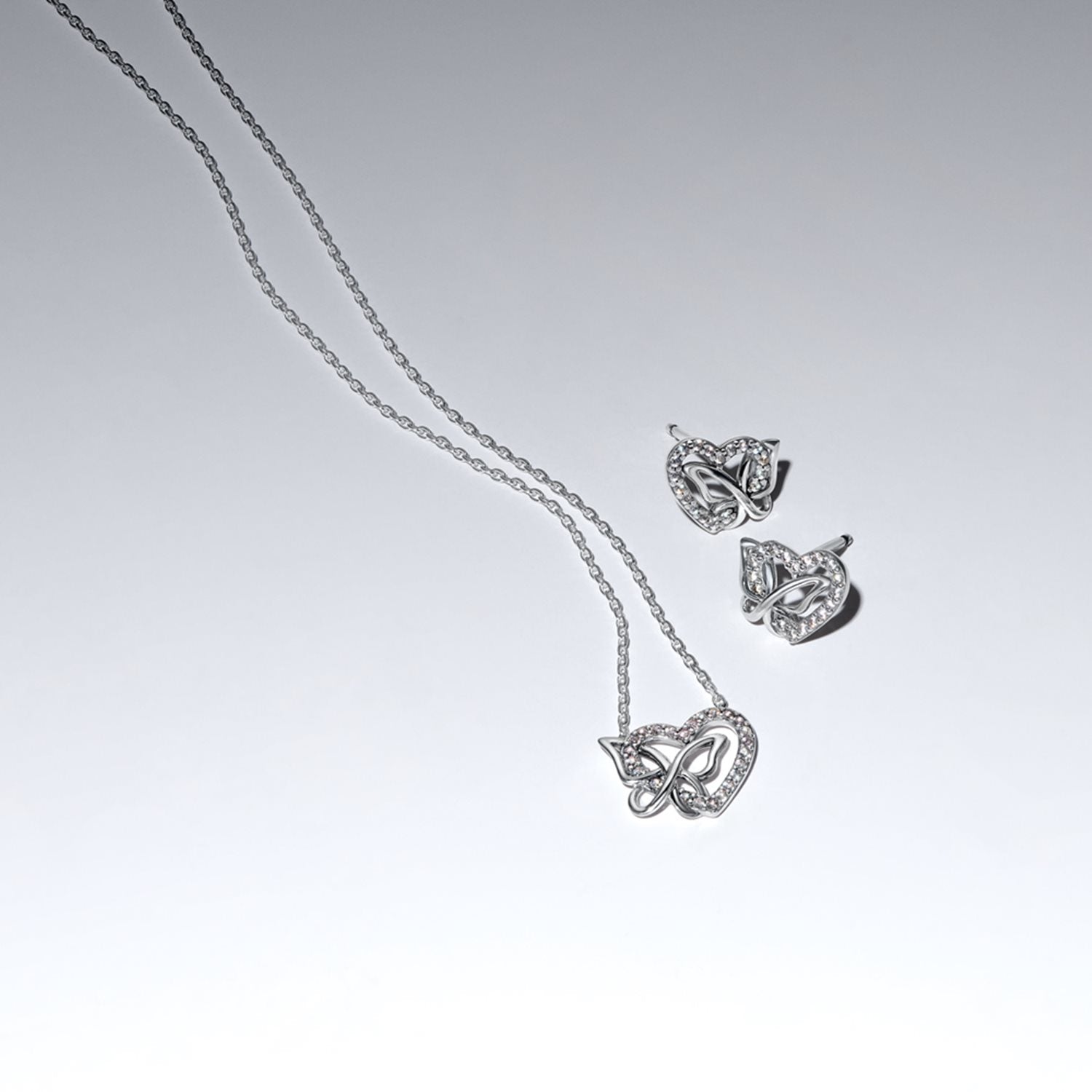 Pandora Moments Entwined Heart & Butterfly Stud Earrings 294476C01