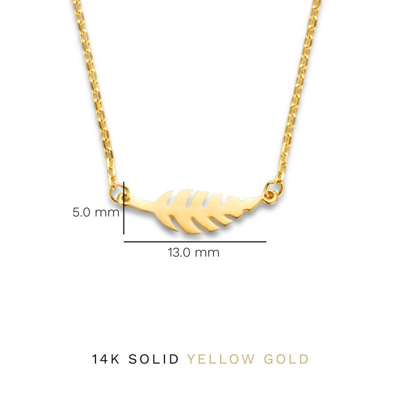 Isabel Bernard Cadeau d'Isabel 14 karaat gouden ketting en oorknopjes giftset met veertjes IB90186-zoom-