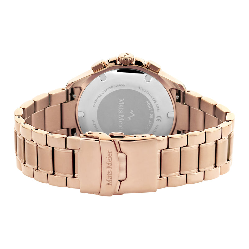 Mats Meier Ponte dei Salti Chronograaf Herenhorloge Rosé Goudkleurig en Zwart MM00510-zoom-