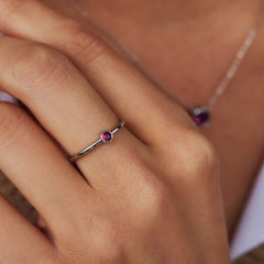 Violet Hamden Venus Zilveren Ring Met Geboortesteen VH330007JUL-56