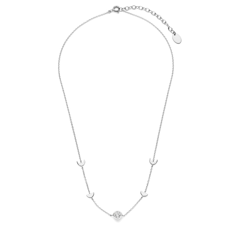 Violet Hamden Luna 925 Sterling Zilveren Ketting met Manen en Witte Zirkonia Steentje VH340043-zoom-