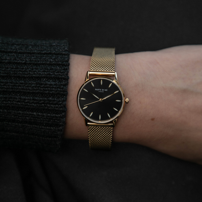 Parte Di Me Orologio rond dames horloge goudkleurig en zwart PDM09052-zoom-