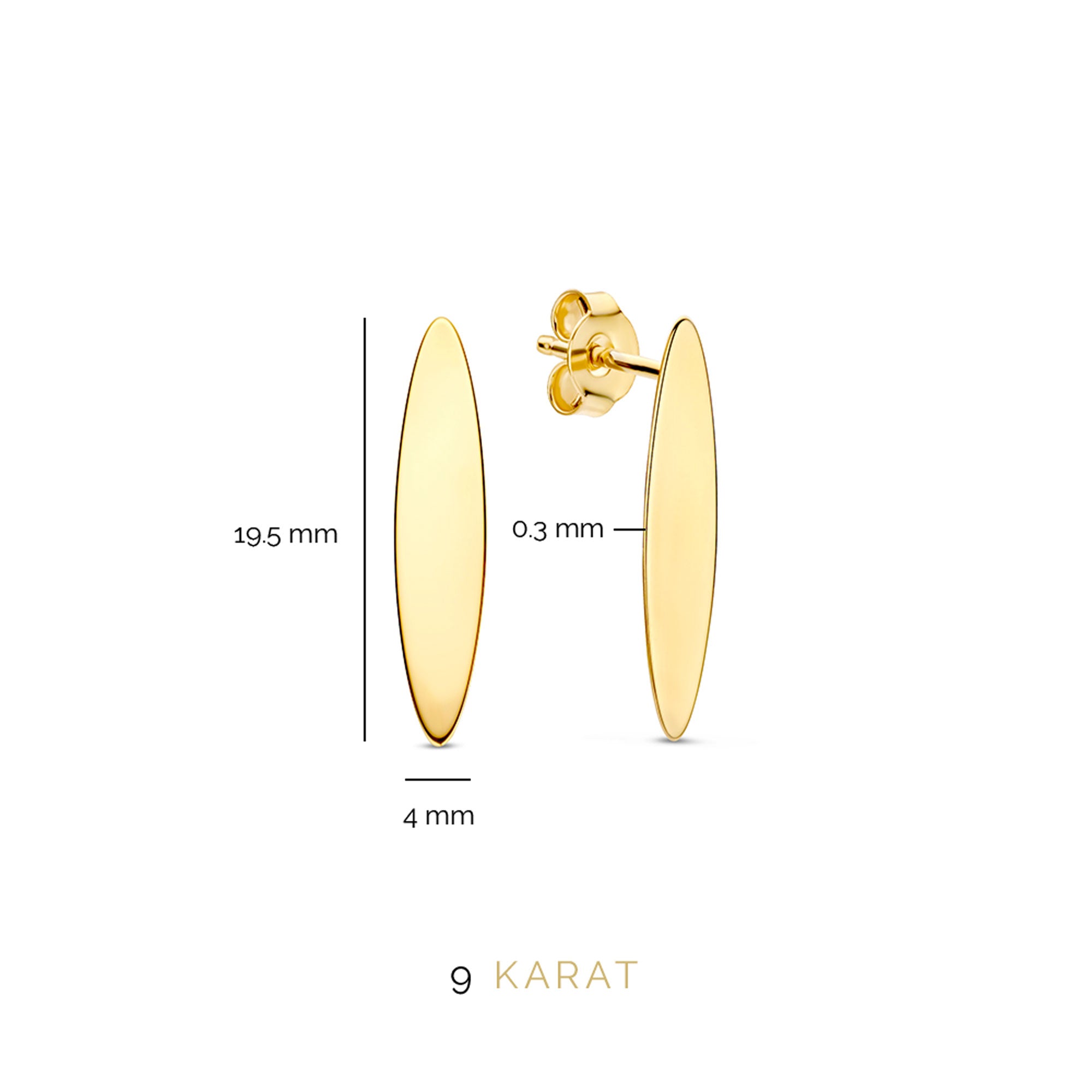 Beloro Jewels La Rinascente Donetta 9 carat gold Ear Studs BO360051