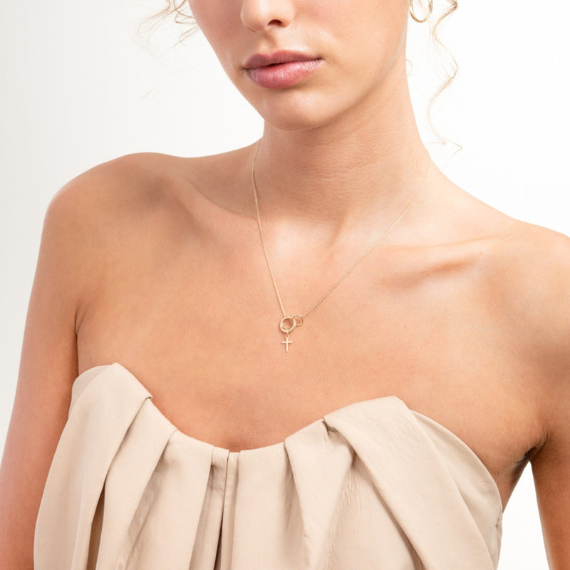 Isabel Bernard Le Marais Kruis 14 karaat gouden bedel IB350057-zoom-