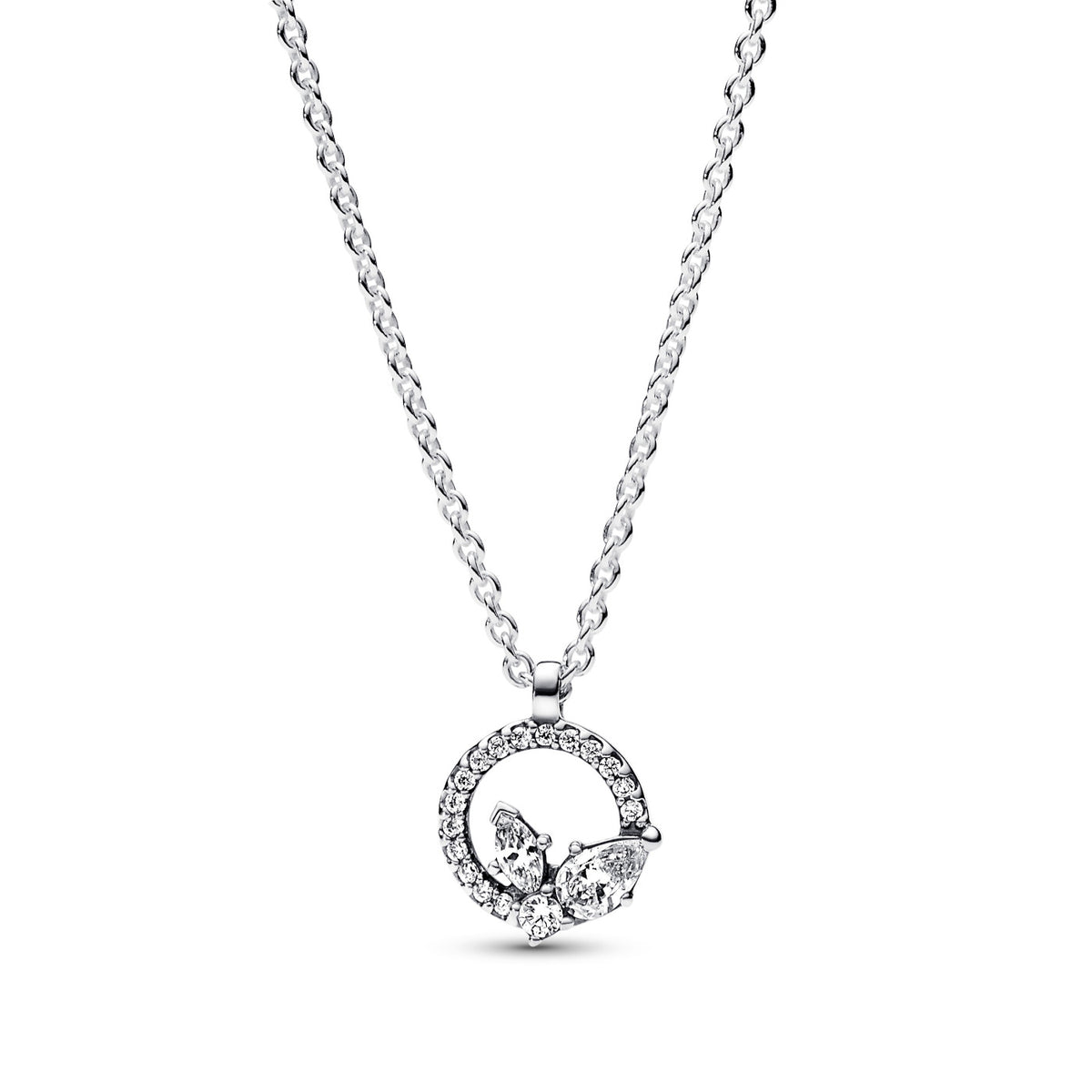 Pandora Timeless 925 Sterling Silver Sparkling Herbarium Circle & Cluster Necklace 392620C01-45