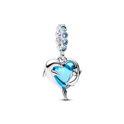 Pandora Moments 925 Sterling Zilveren Blauwe Murano Glas Dolfijnen Bedel 793924C01