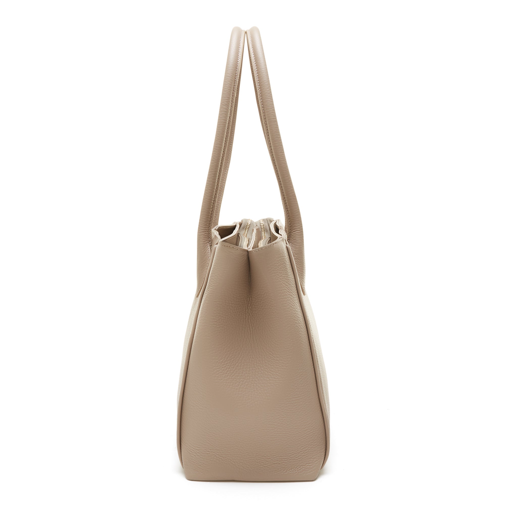Isabel Bernard Honoré Cloe Taupe Leather Handbag made of Calfskin IB25016